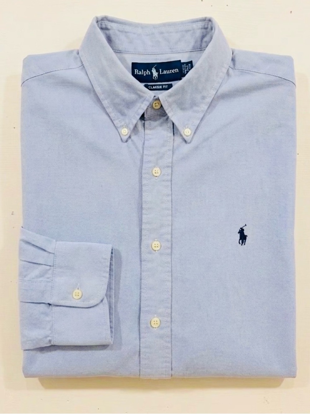 Ralph Lauren Oxford Shirt Mens Light Blue Classic Fit Button Down 17,5 36/37